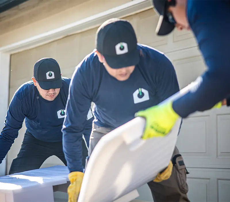 Home battery installation close-up